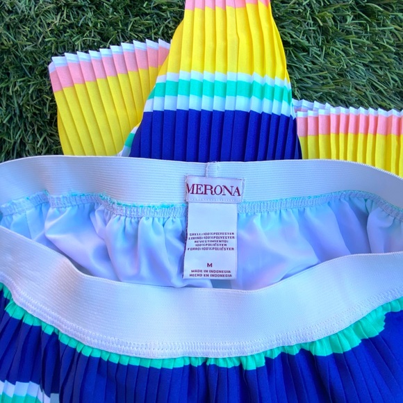 NWT-Sz-M-Merona multi-colored pleated skirt - Picture 5 of 5